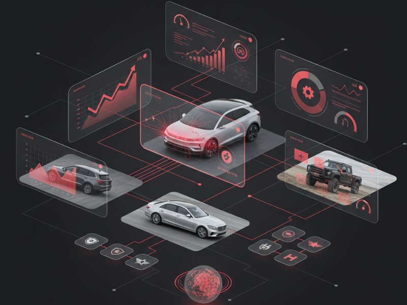 Data dashboard showing interconnected charts